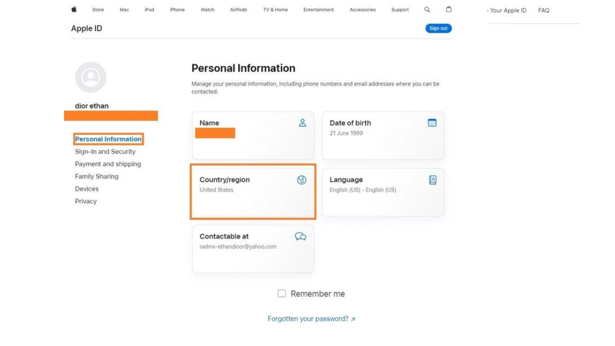 ریجن اپل آیدی