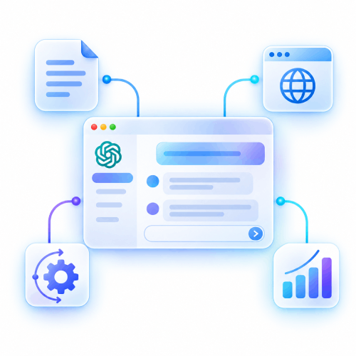نمای گرافیکی قابلیت‌های ChatGPT Work