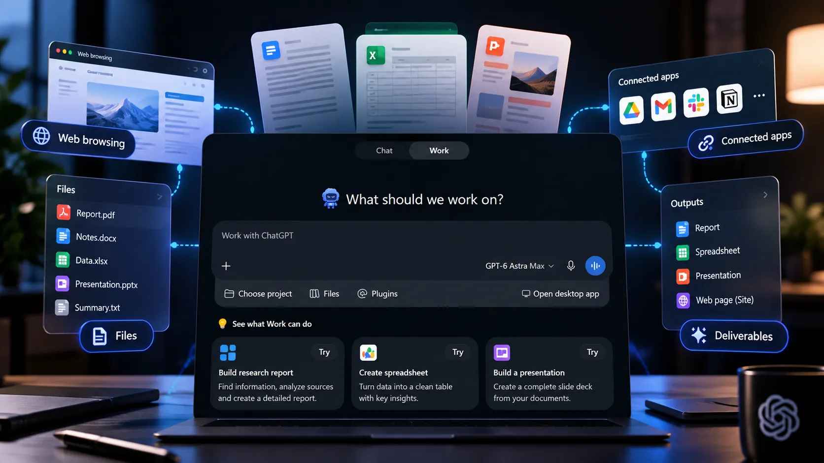 ChatGPT Work چیست؛ راهنمای کامل فضای Work در ChatGPT